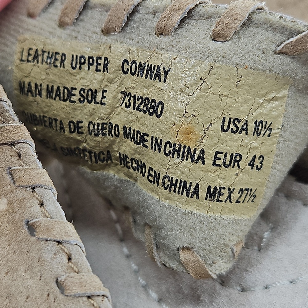 Earth Shoe Conway Slide Sandals Womens 10.5 Tan Suede Beaded Whipstitch Boho - Picture 9 of 11